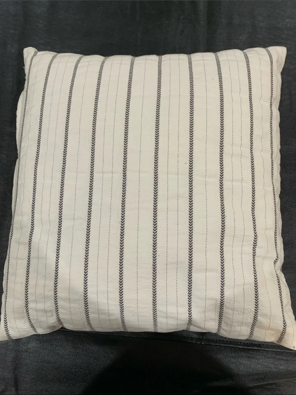 Cream and Black Striped Throw Pillow